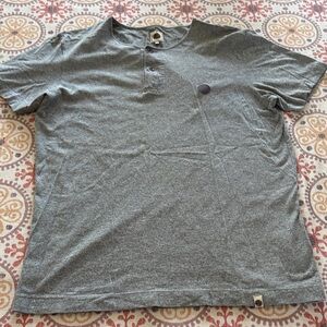 Pretty Green Charcoal Short Sleeve Henley shirt-M